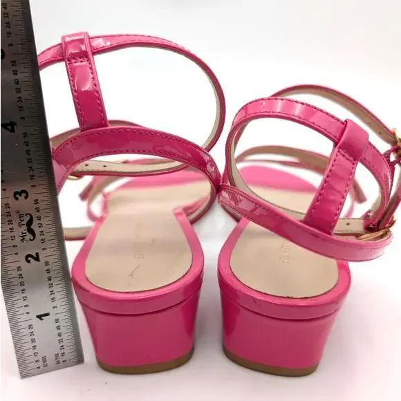 Stuart Weitzman Grecian Buckle Wedge Sandal Women's Peonia Size US9B EU39.5 - Picture 4 of 13